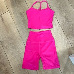 Beyond Yoga pink set, size XS